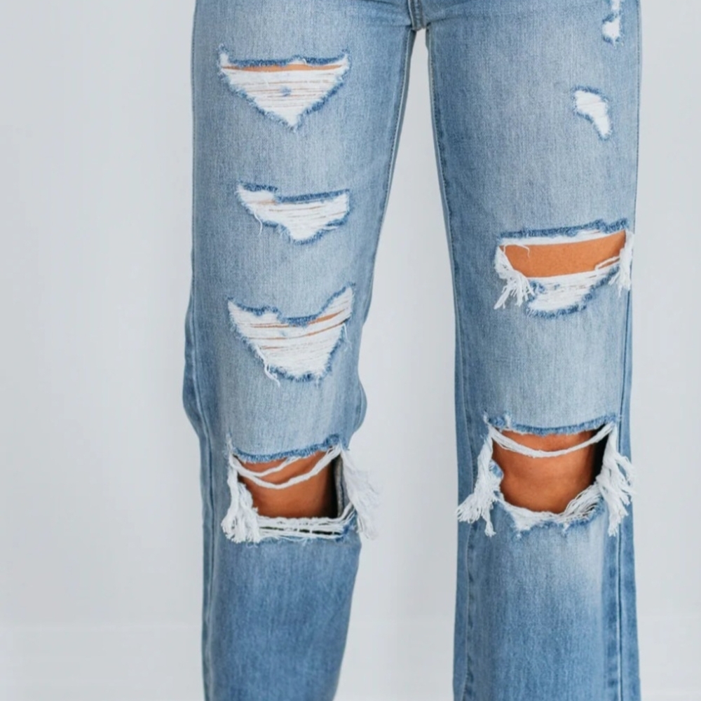 Distressed Light Blue Women's Jeans